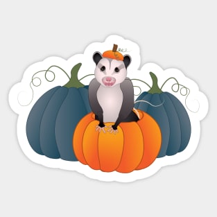 Awesome Possum In A Pumpkin Sticker